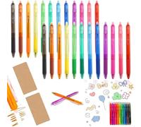 NNBWLMAEE Multi-Color Erasable Gel Pens, 12 Pack Retractable Erasable Colored Pens, Colorful Fine Point Smooth Coloring Writing Pen, for Writing, Drawing, Creative Tasks (2sets)