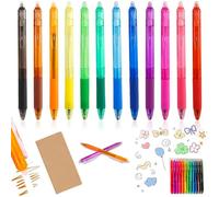 NNBWLMAEE Multi-Color Erasable Gel Pens, 12 Pack Retractable Erasable Colored Pens, Colorful Fine Point Smooth Coloring Writing Pen, for Writing, Drawing, Creative Tasks (1set)