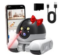 NNBWLMAEE Patrol Buddy Robot Camera, Pet Camera Indoor con App Telefono, 1080p Dual Lens, P 360 °/T 90 ° Rotazione Monitoraggio, 2-Way Talk, Visione Notturna, Rilevazione di movimento, Registrazione