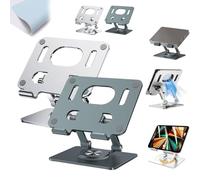 NNBWLMAEE Rotiva Rotating Stand for Laptop, Rotiva Rotating Stand with 360° Rotatings Base, Ergonimic Foldable Laptop Riser, Adjustable Height with Heat-Vent, for Desk, Tablets, Laptops (MIX)