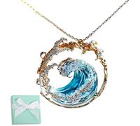 NNBWLMAEE Set di gioielli con giuramento dell'oceano, set di gioielli romantici dal mare-giuramento dell'oceano, collana e orecchini e anelli, idea regalo, Acciaio al titanio
