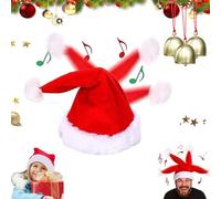 NNBWLMAEE Similarlyl Electric Christmas Hat, Battery Powered Dancing Santa Cap, Funny Shaking Dancing Singing Santa Cap, Swing Musical Funny Toy Hat, for Kids Adults New Year Party Supplies (1pc)