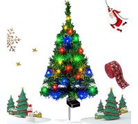 NNBWLMAEE Solar Christmas Tree Lights Holiday Decorations, Solar Christmas Garden Stake Lights, Outdoor Waterproof Xmas Tree Yard Stake Pathway Light for Xmas Decorations Garden (1PC)