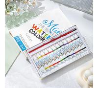NNBWLMAEE Solysta Travel Paint Palette, Portable Wooden Color Palette Box, Mini Watercolor Paint Set, 8/15 Colors Mini Wood Travel Paint Palette Watercolor Kit (12 Colors)