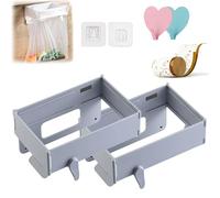 NNBWLMAEE Space-Saving Foldable Trash Bag Holder, 2026 New Magnetic Closure Waste Bag Hanger Racks, Multifunctional Portable Hanging Trash Holder No-Drill, for Cabinet Doors Bathroom, Table (Gray*2)