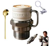 NNBWLMAEE Spark Plug Mug, Automotive Spark Plug Coffee Mug, Ceramic Sparks plug-Shaped Coffee Cup, Personalized Creative, for Car Lovers, Mechanics, Gearheads & Collectors (1pc)