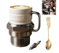 NNBWLMAEE Spark Plug Mug, Ceramic Spark Plug-Shaped Coffee Cup, Personalized Creative Sparks plug Coffee Mug, Personalized Creative, for Car Lovers, Mechanics, Gearheads & Collectors (1pc)