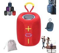 NNBWLMAEE Vibins Wireless Speaker, Vibins Light up Speaker, Modern and Chic Wireless Fabric Speakers, Portable Bluetooth Speakers with Colorful LED Lights, for Home Outdoor Travel (Red)