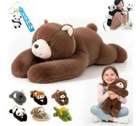 NNBWLMAEE Weighted Panda Stuffed Animal, Weighted Stuffed Animal, Weighteds Animals for Kids & Adults, Pandas Teddy Bear Dinosaur Stuffeds Toys, for Anxiety Relief & Sleep Support (25.6in,Bear)