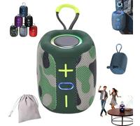 NNBWLMAEE Wireless Speaker, Light up Speaker, Modern and Chic Wireless Fabric Speakers, Portable Bluetooth Speakers with Colorful LED Lights, for Home Outdoor Travel (Camouflage)