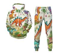 NNCSNE Athletic - Tuta sportiva da uomo, 2 pezzi, con dinosauri 3D, taglia S-6XL, 3, XL
