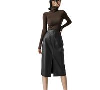 NNCSNE Gonna Midi da Donna con Gonna in Ecopelle-Nero-XL Consigliato 115-128 Catties /2,3 Piedi