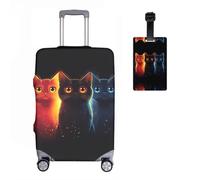 NNCSNE Katzess - Set di 2 custodie elastiche per bagagli, con etichette per bagagli, copertura per bagagli, lavabile, stampa bagagli, 18-32 pollici, R1, S(19-21In）, Custodia per valigia