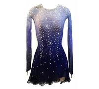 Nnnydjy Abito da Competizione di Pattinaggio di Figura Professionale per Ragazze Body da Ginnastica Ritmica da Donna Fatti A Mano Costume da Pattinaggio sul Ghiaccio Gradiente,A,XXXL