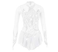 Nnnydjy Abito da Concorso di Pattinaggio di Figura per Bambini Body per Ginnastica Ritmica A Maniche Lunghe Activewear Costumi da Pattinaggio su Ghiaccio Professionali Fatti A Mano,G,7_10Years