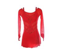 Nnnydjy Abito da Gara di Pattinaggio Artistico alla Moda Abbigliamento da Danza Professionale per Pattinaggio su Ghiaccio per Bambine Rete Costumi Sportivi da Ginnastica per Adulti,B,S