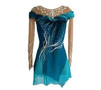 Nnnydjy Abito da Pattinaggio Artistico alla Moda per Gare Professionistiche Gonna da Pattinaggio su Ghiaccio A Rotelle da Donna E Bambina Costumi da Ginnastica Artistica per Adulti,Blu,L