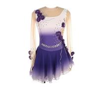 Nnnydjy Abito da Pattinaggio su Ghiaccio Professionale per Ragazze Costume da Competizione di Pattinaggio di Figura per Sport Invernali da Donna Decalcomania Fatta A Mano,A,5_8Years