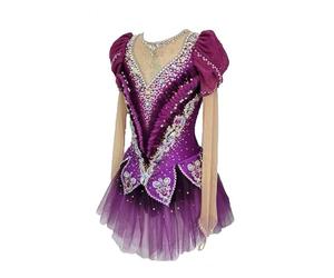 Nnnydjy Abito Professionale da Gara di Pattinaggio Artistico per Bambina Abbigliamento per Danza E Balletto Body da Ginnastica per Donna Abbigliamento per Pattinaggio su Ghiaccio,Viola,S