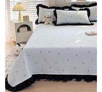 Nnnydjy Coperta per Chi Dorme Caldo, Copriletto Matrimoniale in Cotone, Coperta Morbida per Tutte Le Stagioni, Coperta per Divano E Divano Letto, Trapunta per Aria Condizionata,Blu,B