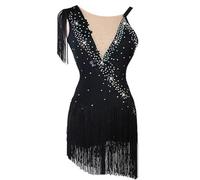 Nnnydjy Vestito da Pattinaggio Artistico per Ragazze Body per Ginnastica Ritmica di Balletto con Bretelle Abito da Pattinaggio sul Ghiaccio da Donna Abbigliamento da Pattinaggio,Nero,12_15Years