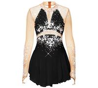 Nnnydjy Vestito da Prestazione per Pattinaggio Artistico per Ragazze Body da Ginnastica Abiti da Competizione di Ballo di Pattinaggio sul Ghiaccio Fatti A Mano da Donna Diamante,I,5_8Years