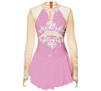Nnnydjy Vestito da Prestazione per Pattinaggio Artistico per Ragazze Body da Ginnastica Abiti da Competizione di Ballo di Pattinaggio sul Ghiaccio Fatti A Mano da Donna Diamante,G,11_13Years