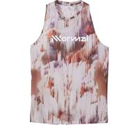 Nnormal - Canottiera da running da donna ultraleggera e altamente traspirante - Race Tank 02 W Print per Donne in Poliestere Riciclato - Taglia XS - Marrone