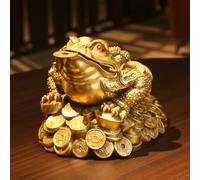 NNYCC Accessori decorativi per la casa Statua Feng Shui della rana portafortuna con moneta Regali per l'inaugurazione della casa Ricchezza Fortuna Prosperità Statuetta per l'arredamento della casa,S
