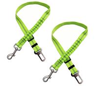 NO 2 Pezzi di Cintura di Sicurezza per Cani Larghi 2,5 cm per Auto, Riflettente Regolabile 53-75 cm con Assorbimento degli Urti Elastico e moschettone Resistente