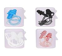 NO 4 paia tappi per orecchie in silicone, morbidi impermeabili, per ridurre il rumore di colore riutilizzabili, a forma di albero, per dormire, nuotare, fare il bagno e viaggiare (colore casuale)