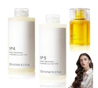 No.4 Shampoo di riparazione da 250 ml + n. 5 balsamo da 250 ml + olio n. 7, 30 ml, professionale per la cura dei capelli, shampoo e balsamo, per la pulizia, idratazione e controllo, per tutti i