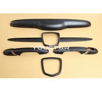 NO 500 LOGO FIAT ABARTH NEW MATT BLACK COMBO BADGE HANDLE COVER TRIM SET 595 695