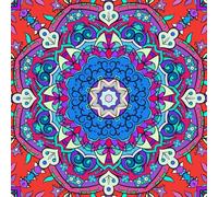 No.8 - Art Studio Notebook, 8.5 x 8.5 Inch Square: Blue and Red Mandala Cover With 120 Bordered Blank Pages