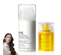 No.8 Maschera idratante da 100 ml e n. 7 Olio per capelli da 30 ml, maschera per capelli, cura dei capelli per tutti i tipi di capelli