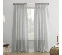 No. 918 Erica - Tenda a pannello in voile trasparente con tasca per bastone, 129,5 x 213,4 cm, colore: grigio argento