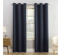 No. 918 Montego - Confezione da 2 tende con occhielli in tessuto casual testurizzato, 121,9 x 213,4 cm, colore: blu navy