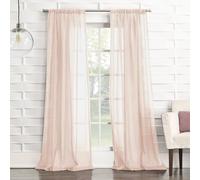 No. 918 Tayla - Tenda a pannello semi-trasparente con tasca per bastone, 127 x 160 cm, colore: Rosa fard