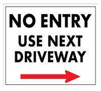 No Access Neighbor Drive Arrow Metal Sign 12x8 Inch