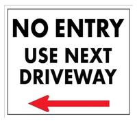 No Access Take Next Lane Left Arrow Sign 12x8 Inch
