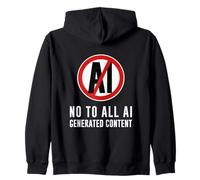 No ai contenuti AI Contro L'Arte Artificiale Anti-intelligenza Artificiale Felpa con Cappuccio