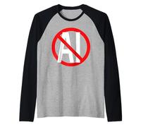 No ai contenuti generati dall'IA Anti Digital Age Stop AI Protest Maglia con Maniche Raglan