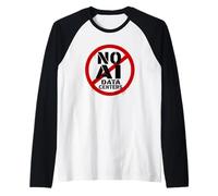 No AI Data Centers - Simple Minimal Spray Paint Style Text Maglia con Maniche Raglan