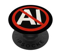 No all'opposizione dell'avversario dell'intelligenza artificiale anti intelligenza artificiale PopSockets PopGrip Adesivo