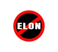 NO! Anti Elon rotondo 15,2 cm adesivo paraurti auto aderente per proprietari Tesla modello X Y 3 accessorio regalo divertente elon muschio rimpianto decalcomania (rotondo)