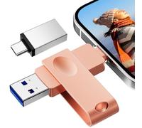 [NO APP] Nanopell Chiavetta USB 64 GB con Adattatore Type C,Memoria Esterna lphone Chiavette USB per Scaricare Foto, 3 in 1 Pendrive per l0S/Android/Smartphone/PC, Plug-and-Play.