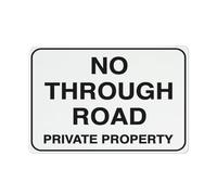 No Attraverso il segno della proprietà privata della strada 12 x 8 pollici segnaletica di avvertimento del metallo di alluminio riflettente con il simbolo per uso all'aperto dell'interno