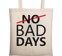 No Bad Days No Crossed Out Borsa Tote in Cotone Ecologico Naturale Beige