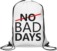 No Bad Days No Crossed Out - Sacca da palestra casual, con coulisse, colore: bianco