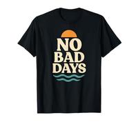 No Bad Days Retro Vintage Sole e Onde Grafica Maglietta